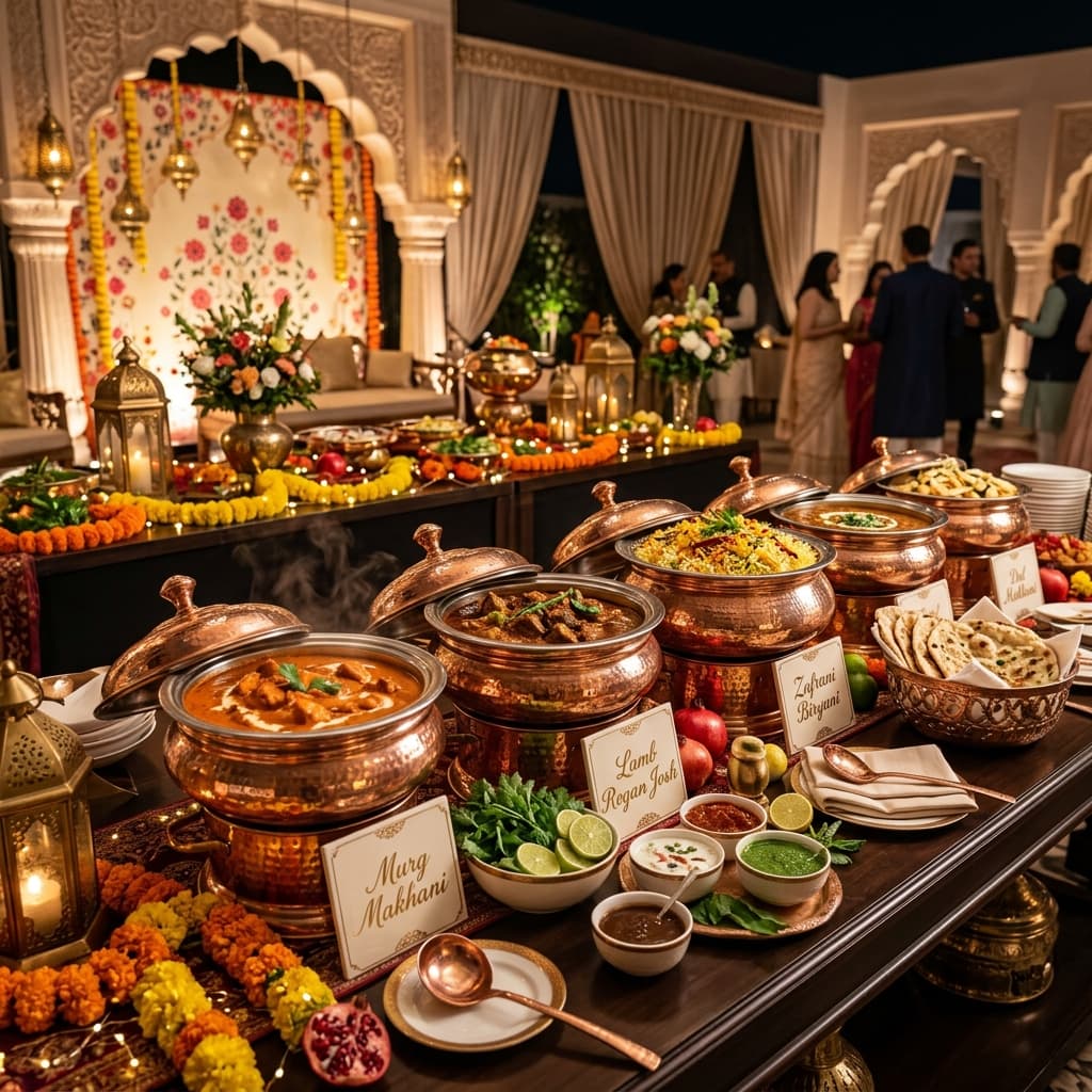 Dahi Cheeni Pure Vegetarian Buffet Setup